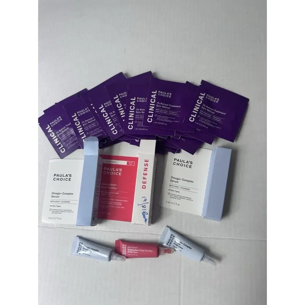 Paula’s choice skin care sample 29 pieces set Retinol, Omega Serum, Exfoliant